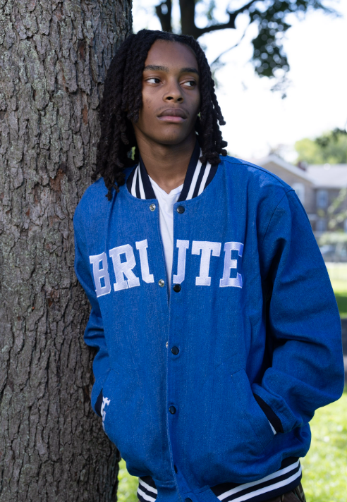 Denim Baseball Bomber